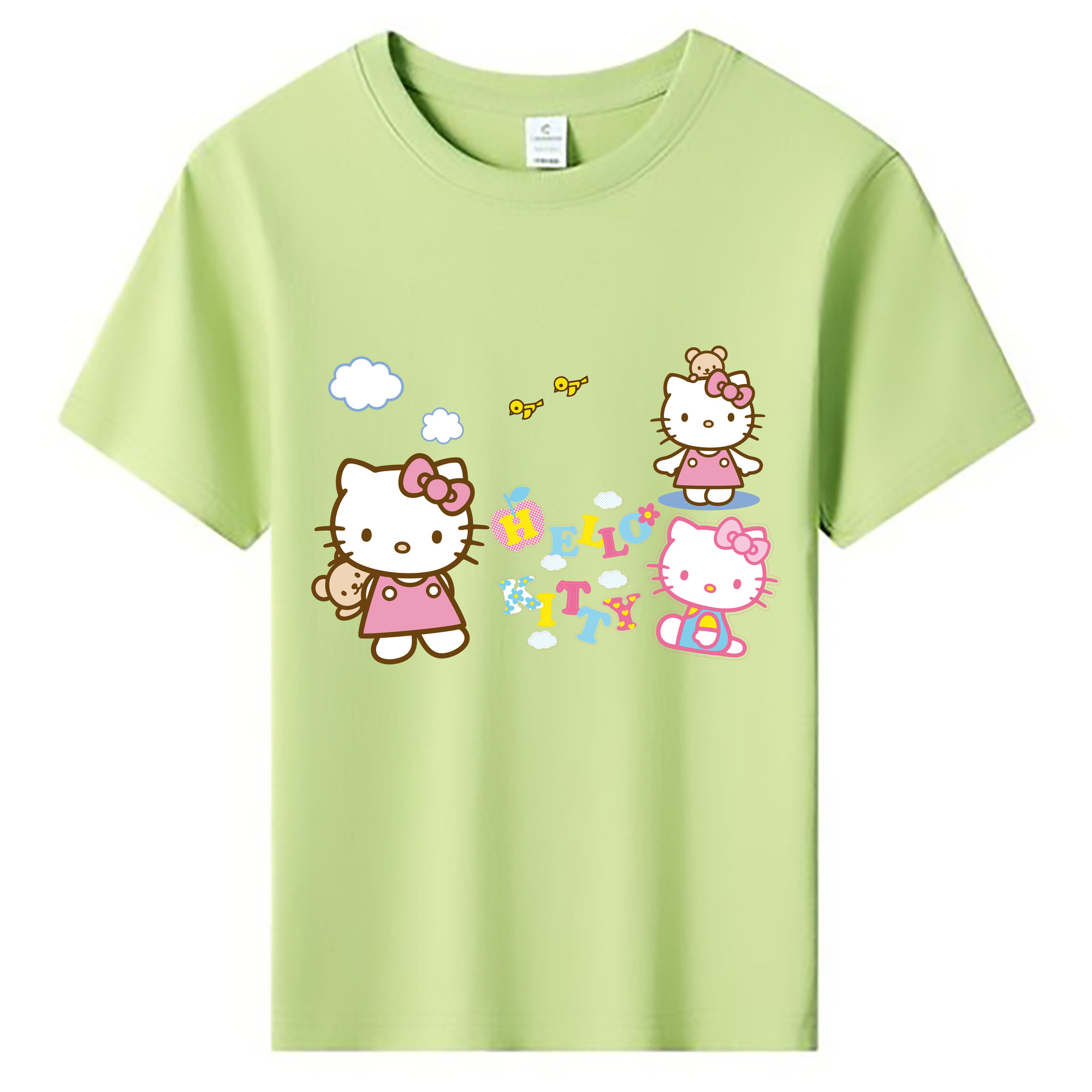 （画像用） Hello Kitty ハローキティ 綿100％キッズTシャツ（フロントプリント）